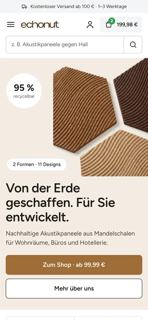 Shop Analyse Startseite Vorschlag Mobil