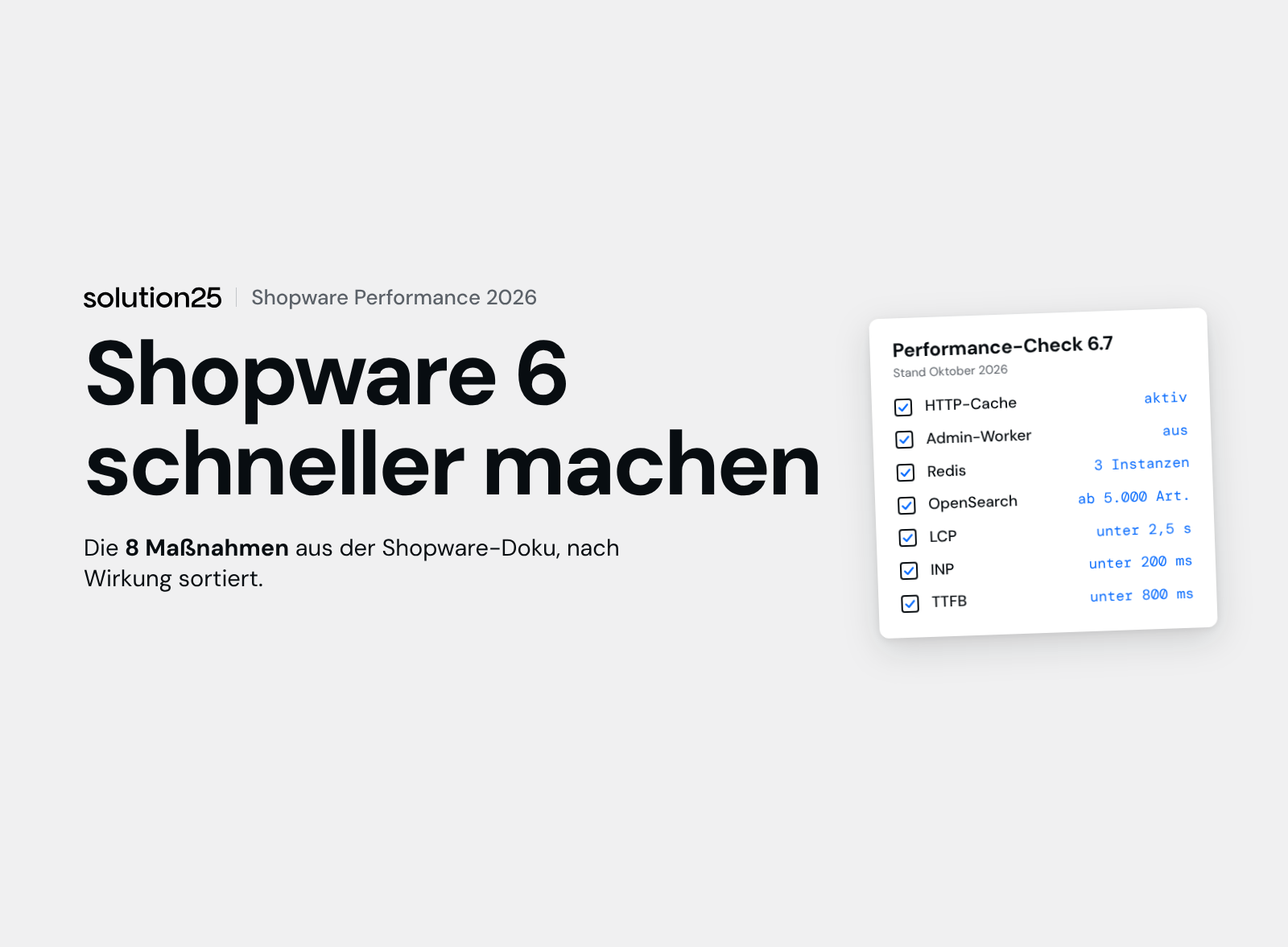 Shopware 6 Performance Optimieren Titelbild