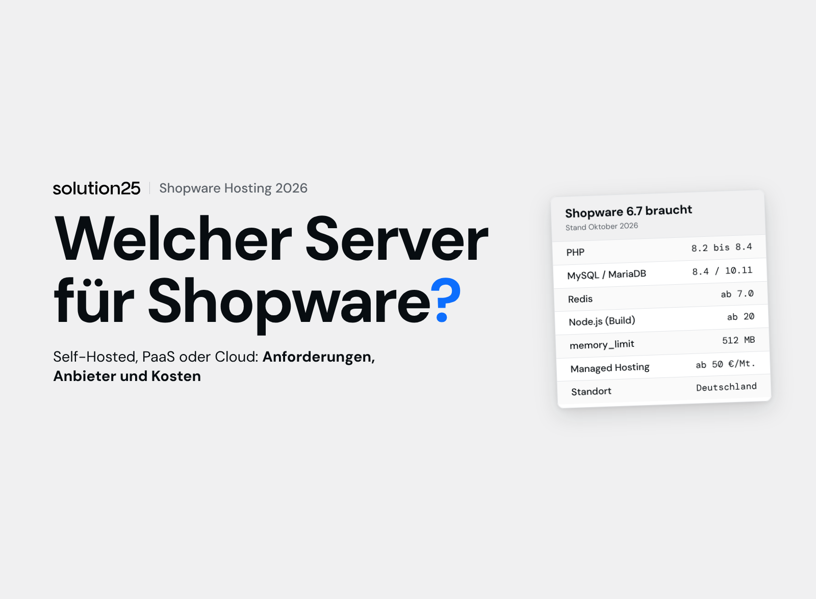 Shopware Hosting Titelbild