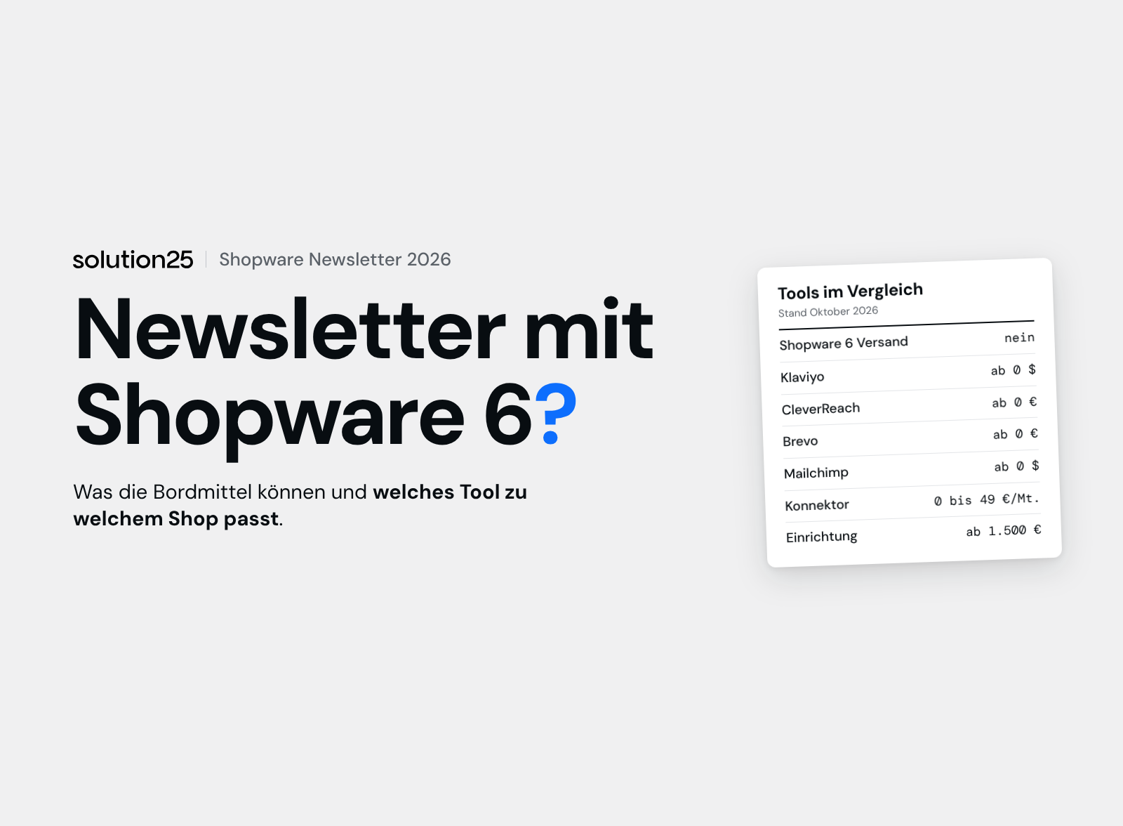 Shopware Newsletter Titelbild