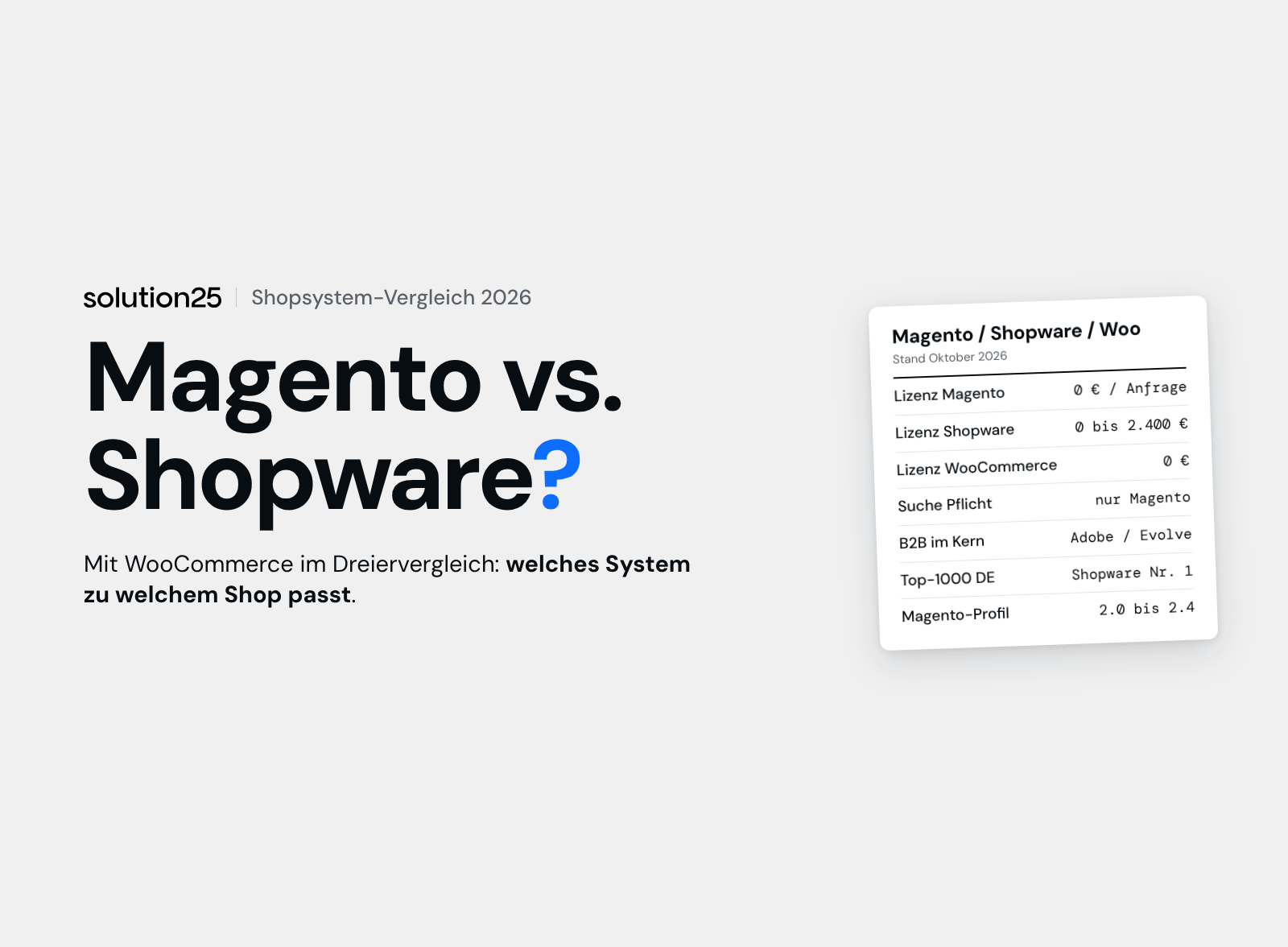 Shopware Vs Magento Vs Woocommerce Titelbild