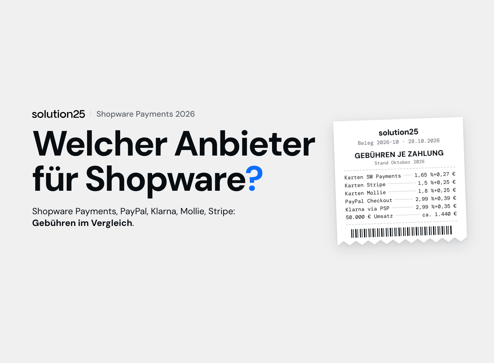 Shopware Zahlungsanbieter Vergleich Titelbild